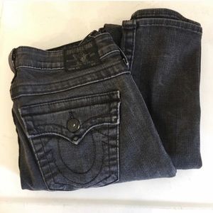 True Religion Jeans Distressed Grey/Black 29-32x34